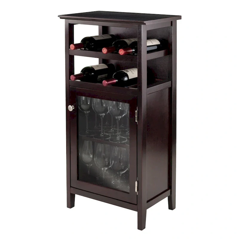 Wine Cabinet, Espresso - 19.13 x 12.72 x 37.48 inches