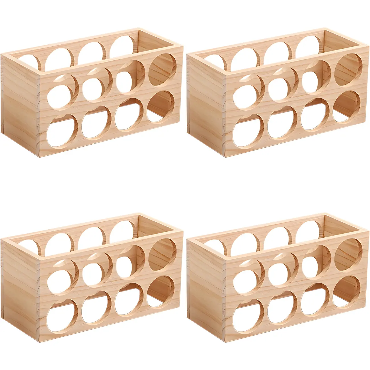 Natural Wooden Stackable Wine Rack Tabletop Wine Holder