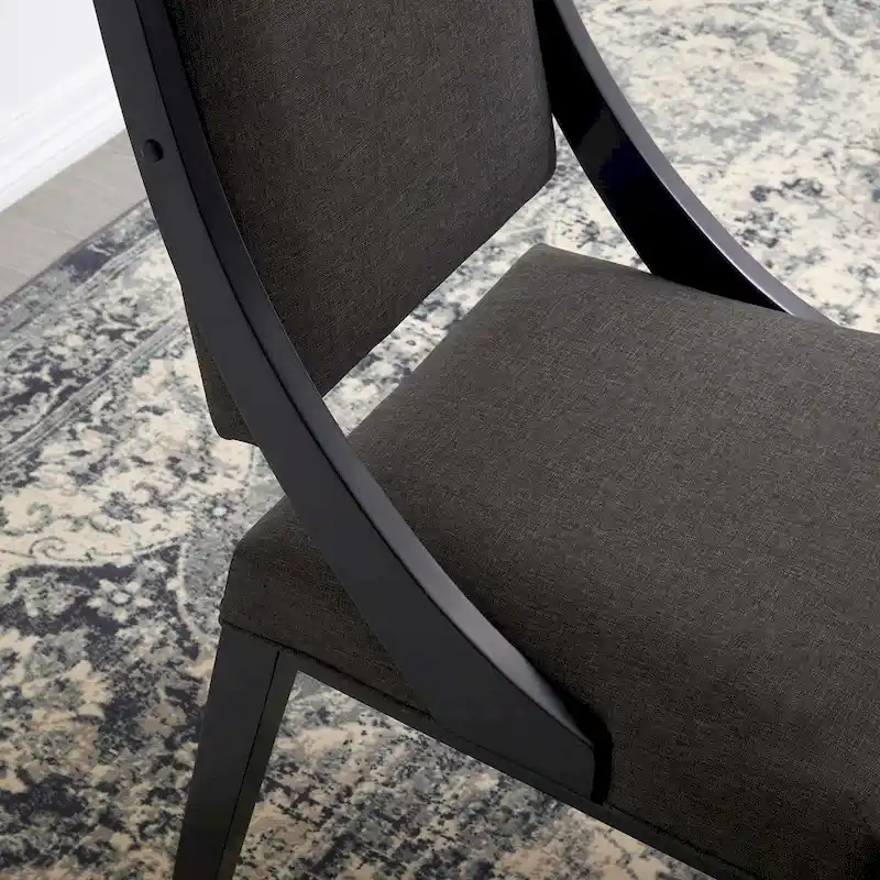 Fabric Upholstered Dining Chairs – Set of Two