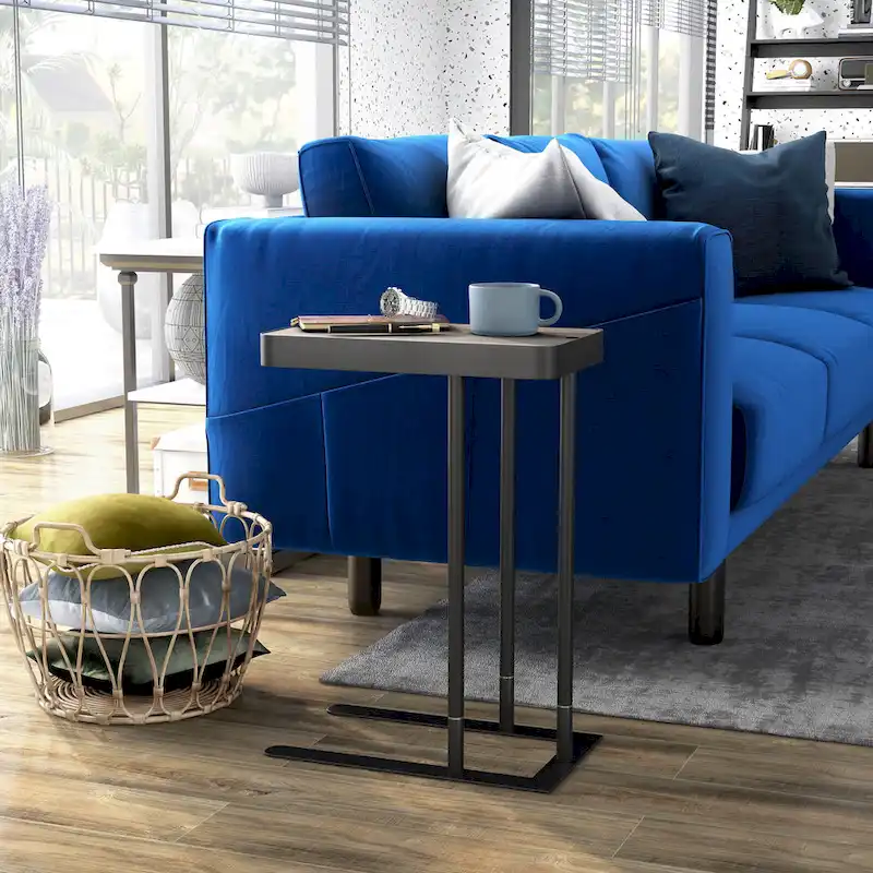 Schofield Industrial 20-inch Metal C-Shape Slide-open Top Side Table by Furniture of America