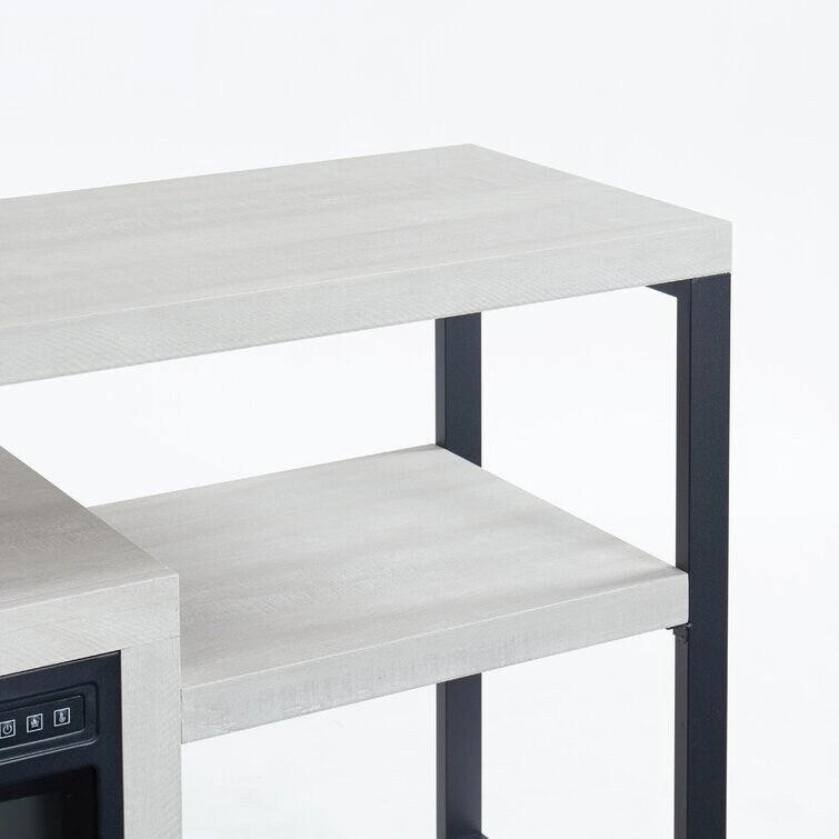 Wood TV Stand Classic Entertainment Center Media Console up to 55 with Electric Fireplace