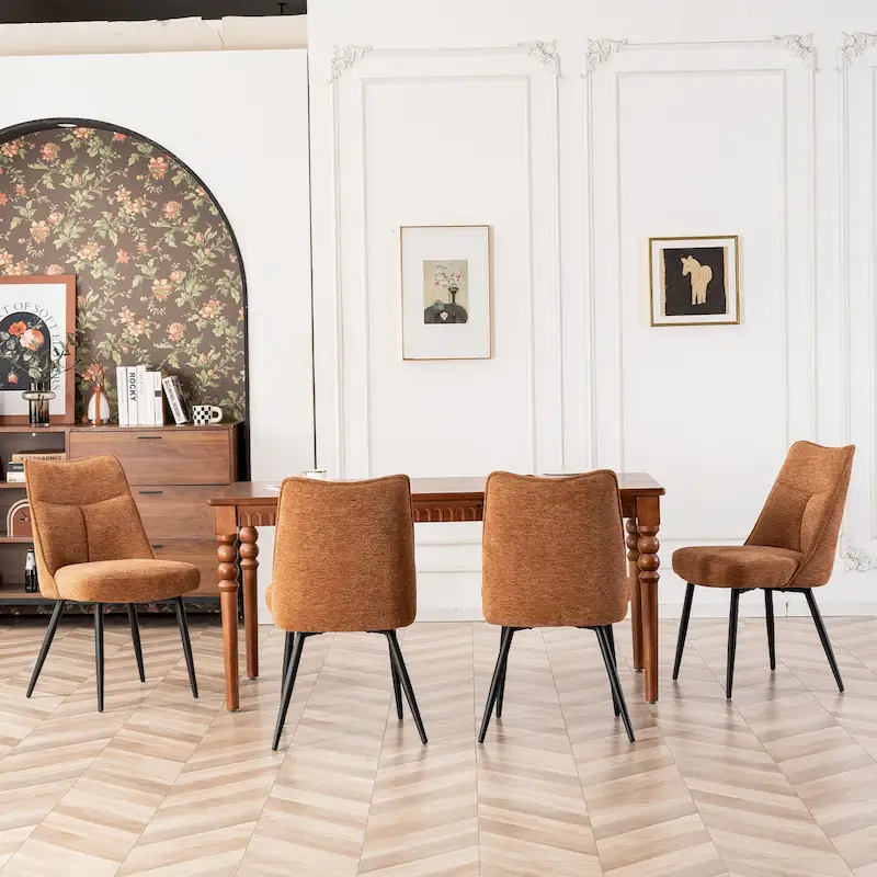 Modern Upholstered Fabric Kitchen & Dining Room Chairs Set of 2