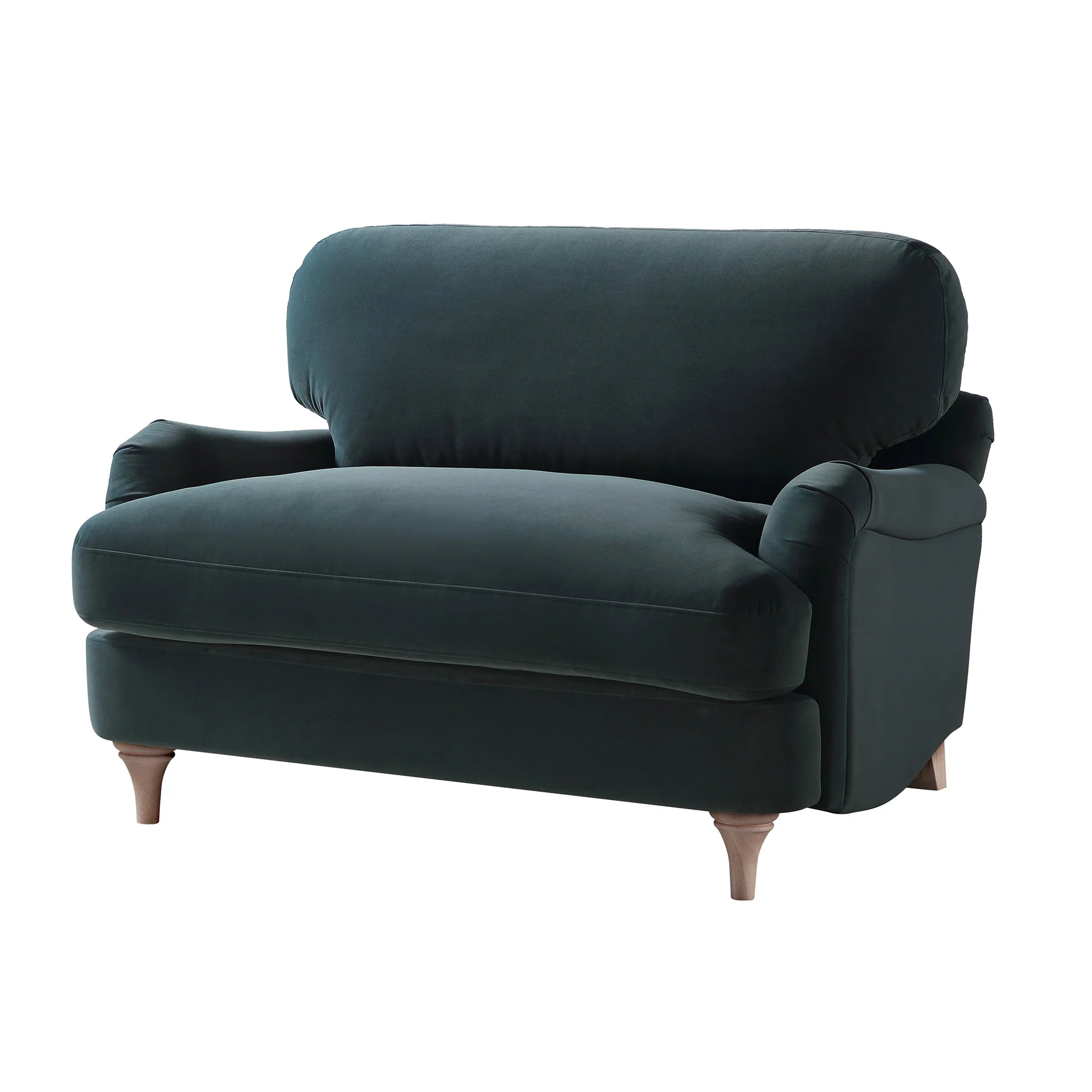 Aegean Blue Velvet Sofa, Loveseat