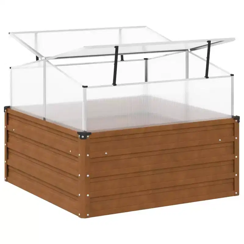 vidaXL Garden Planter Weathered steel Weathering steel 39.4x39.4x30.3 in