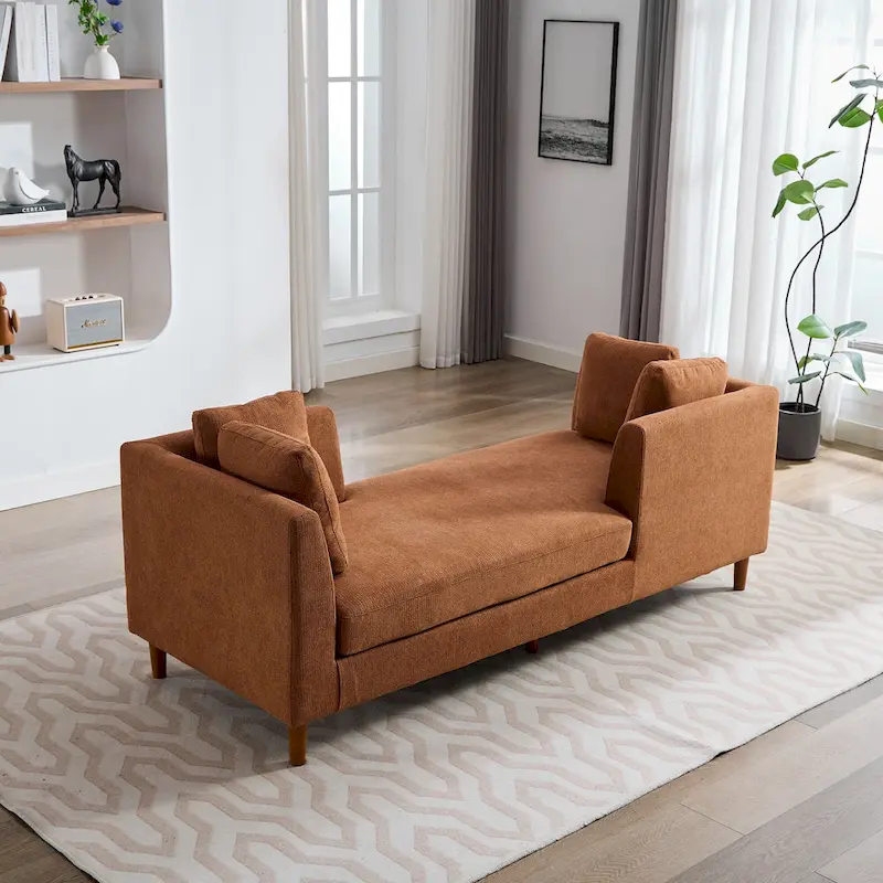 Double-Sided Upholstered Chaise Lounge - Seats 2
