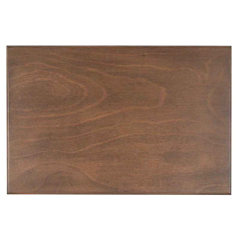 Classic 1-Drawer Writing Desk with Turned Legs & Rich Brown Top
