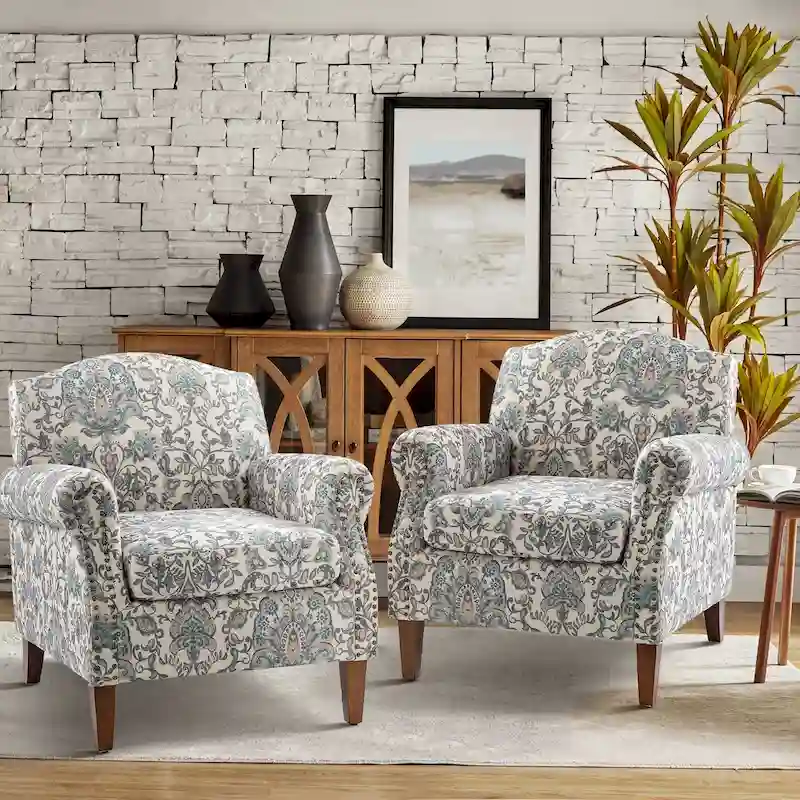 Giampiero Living Room Armchair with Nailhead Trims Set of 2 by HULALA HOME