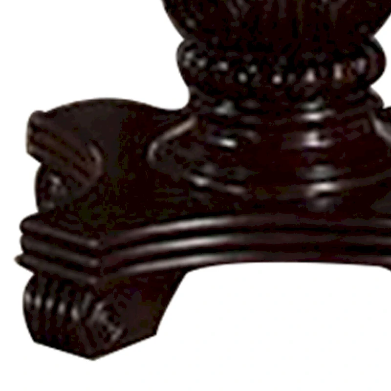 66 Inch Dining Table, Extension Leaf, Twin Pedestal Base, Cherry Oak Brown