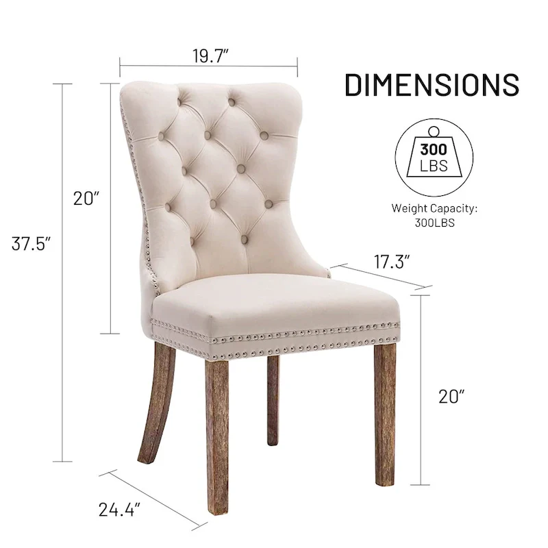 Luxury Upholstered Velvet Dining Chair with Solid Wood Legs