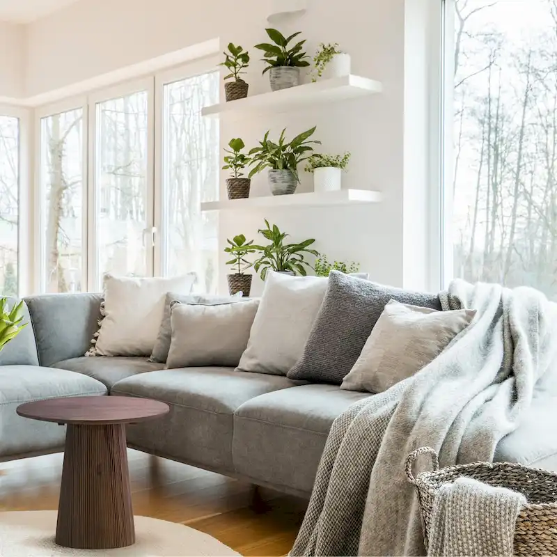 MADHY Brown Wood Mid-Century Modern Round Side Table