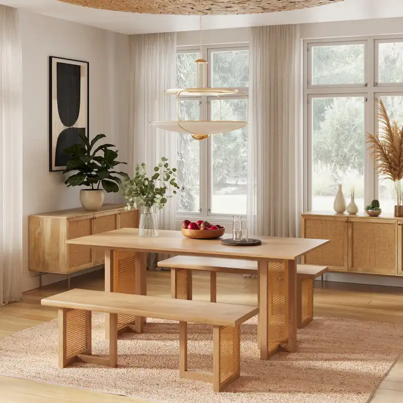 Havenwood Rectangular Dining Table with Cane Base