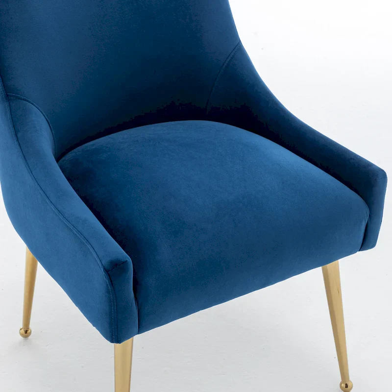 Green Velvet Upholstered Dining Chairs - Set of 2