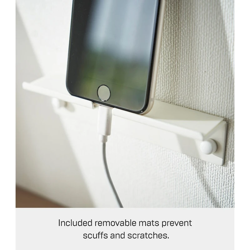 Yamazaki Home Wall-Mounted Phone Holder, Steel, Holds 2.2 lbs - L 1.26 x W 5.51 x H 1.3 inches