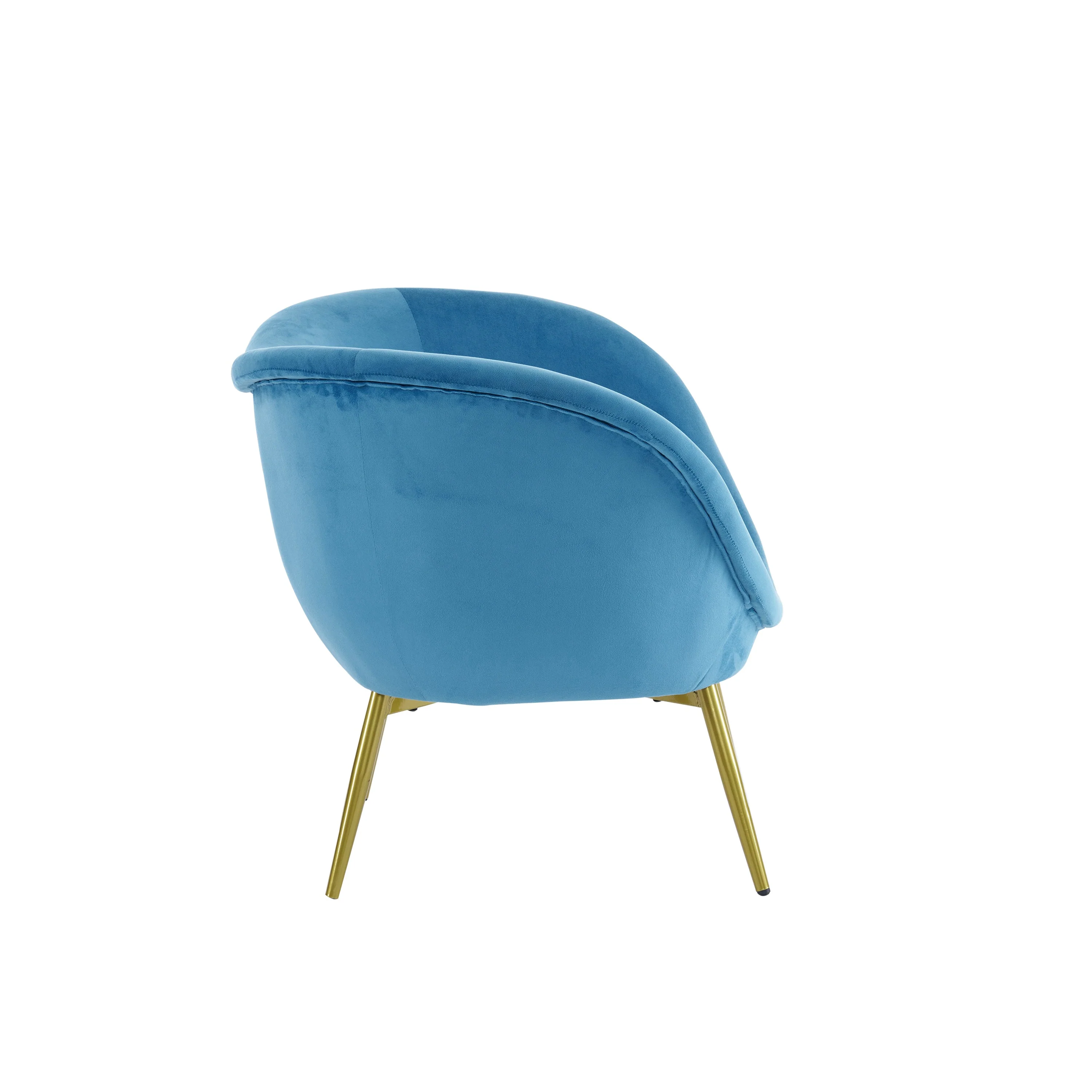Modern Velvet Accent Chair with Gold Legs