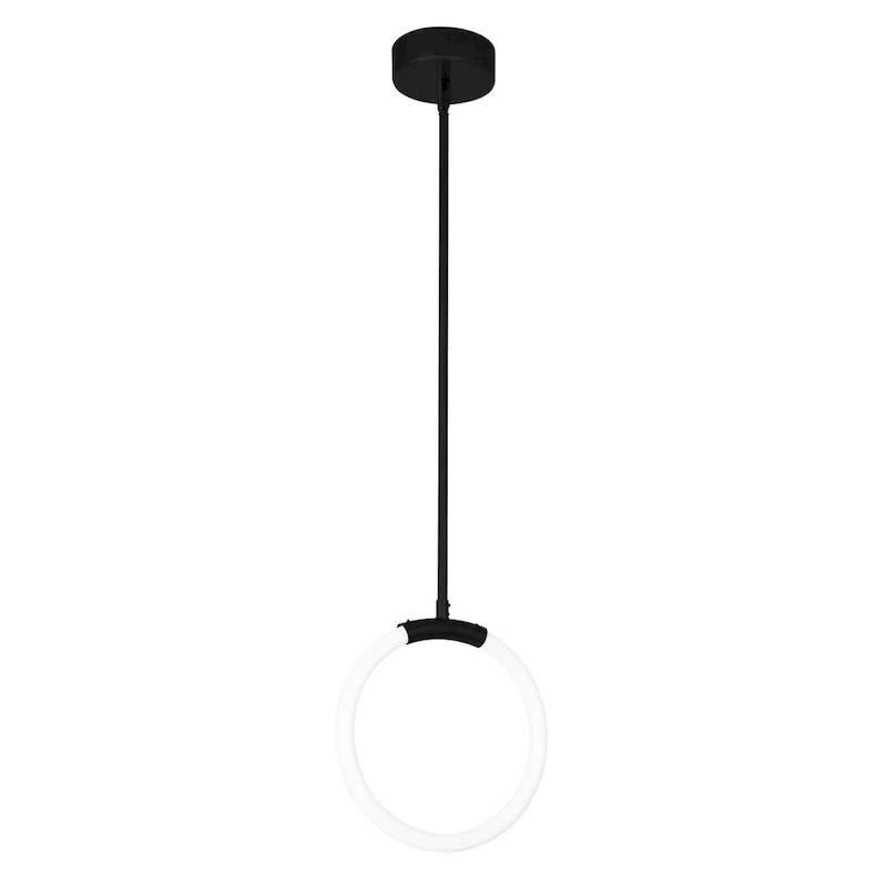 Hoops 1 Light LED Pendant With Black Finish