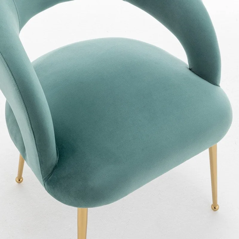 SEYNAR Mid Century Modern Velvet Upolstered Open-Back Dining Chair Set of 6