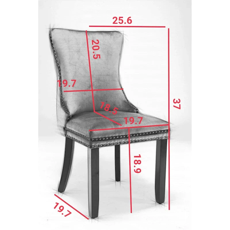 A&A Furniture Upholstered Wing-Back Dining Chair
