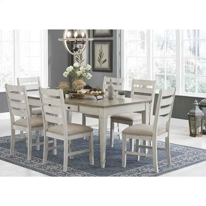 Signature Design by Ashley Skempton White / Light Brown 7-Piece Dining Package