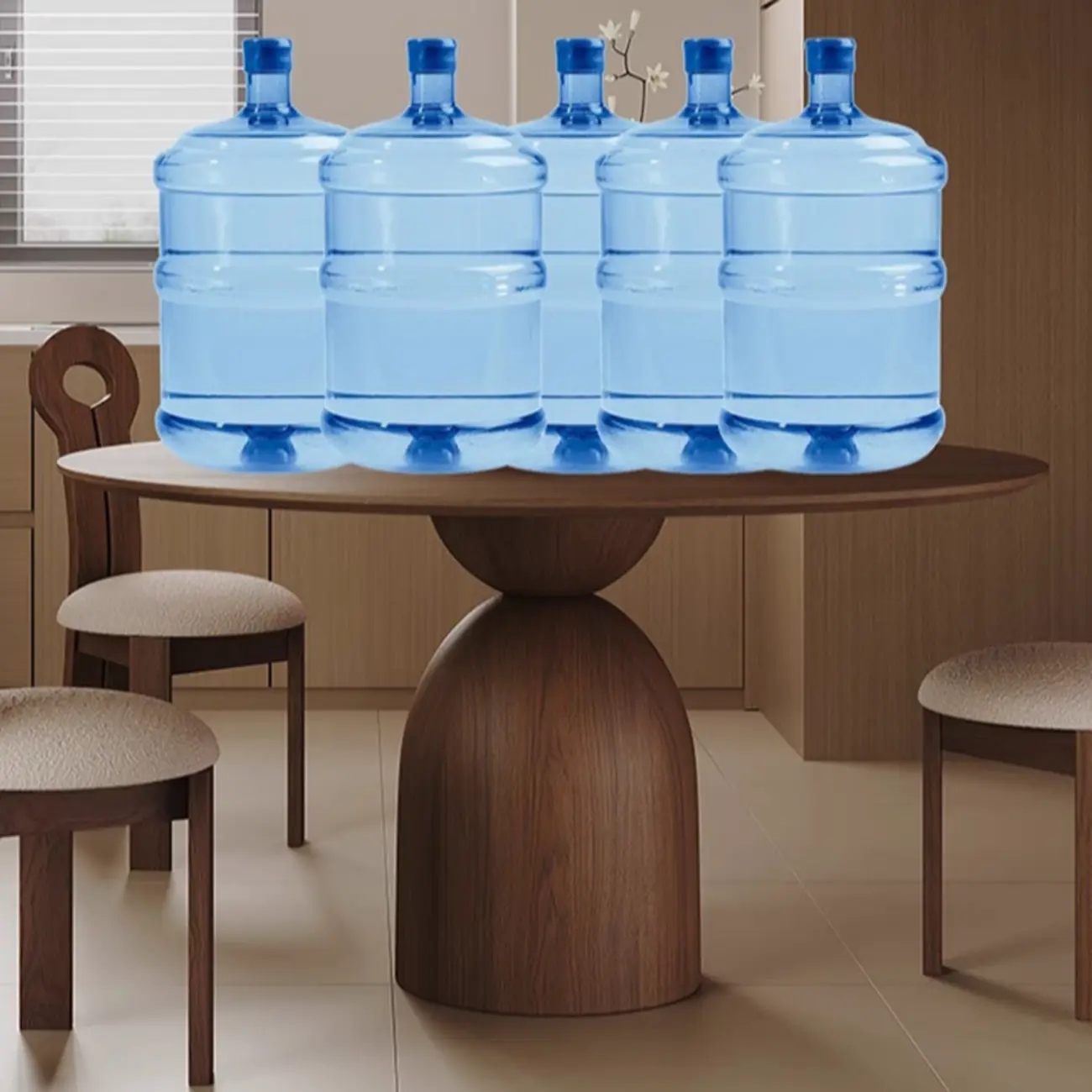 Modern Walnut Solid Wood Round Dining Table