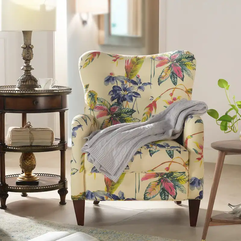 Palma 32 Floral Upholstered Arm Chair by Jennifer Taylor Home
