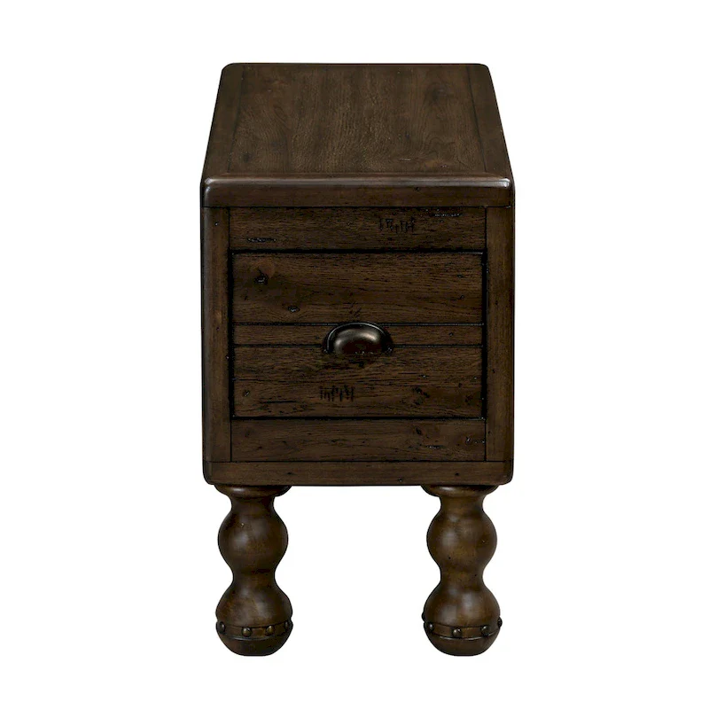 Solid Wood Rectangle End Table with Drawer