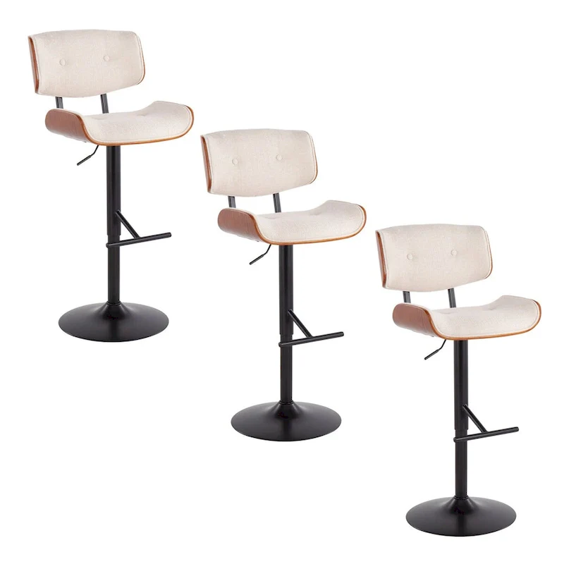 Carson Carrington Leksand Adjustable Bar Stool with Straight T Footrest (Set of 3)