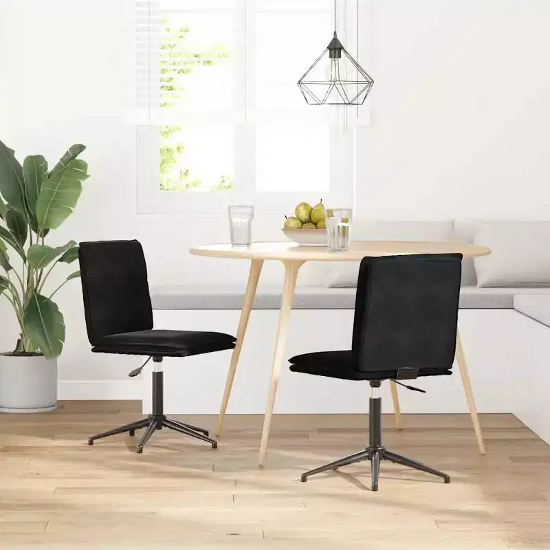 vidaXL Dining Chair Set of 4 Black Velvet (100% polyester), plywood, metal