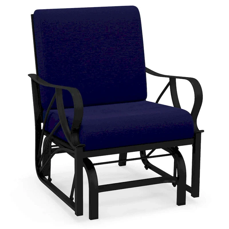 Costway Patio Rocking Chair with Cushion Heavy-Duty Metal Frame Smooth - See Details