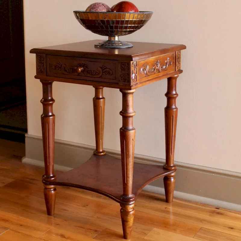 Windsor Hand-carved 2-tier Side Table