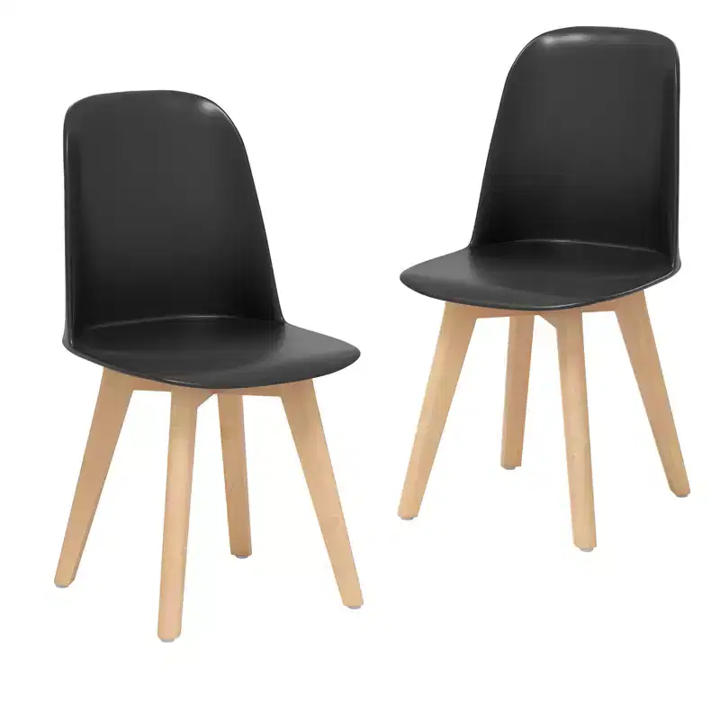 Costway Modern Dining Chairs Set of 2 Armless Kitchen Chairs 330 LBS Load Capacity