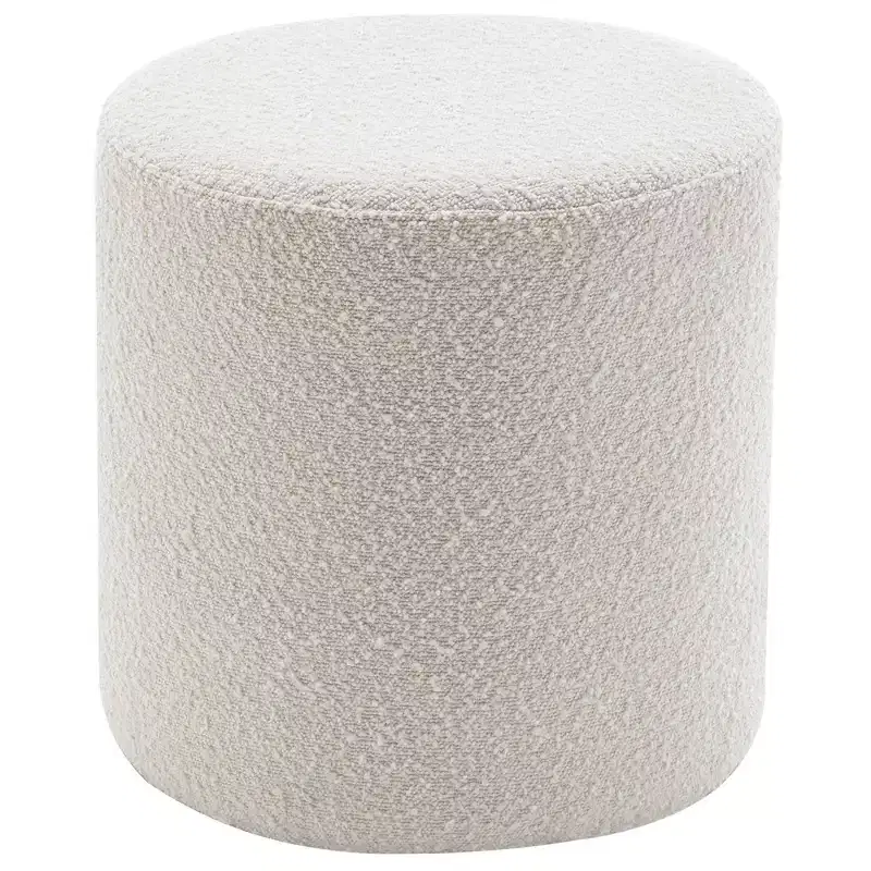 Kinwell 18" Pouf Ottoman White