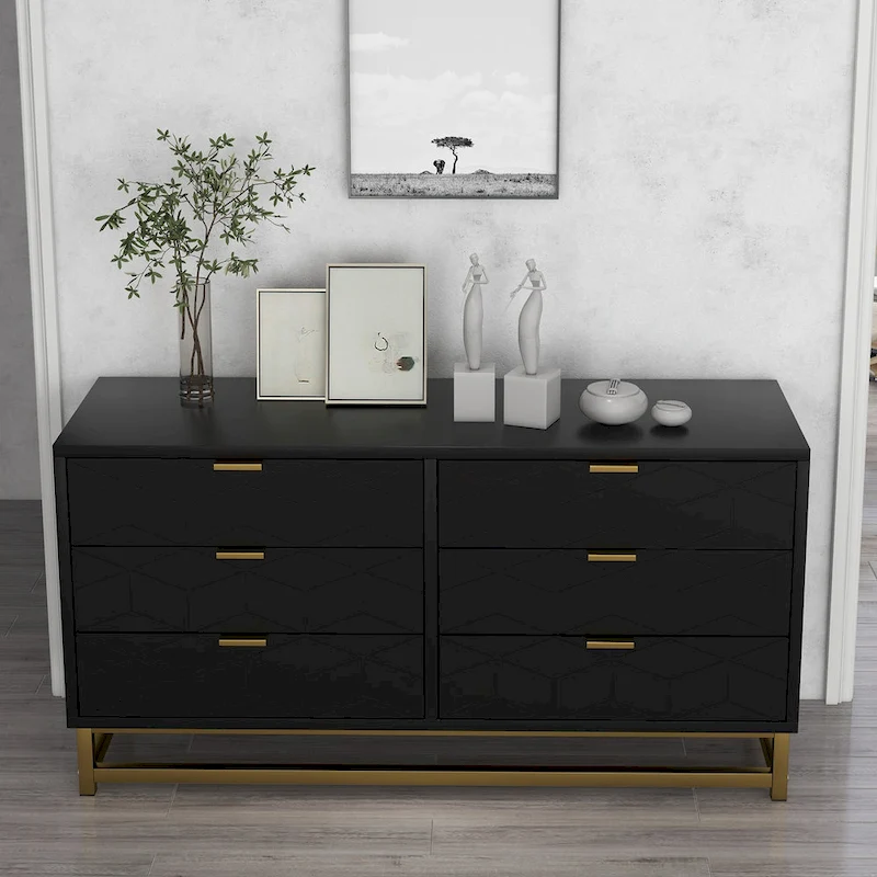 6 Drawer Dresser, with Metal Legs