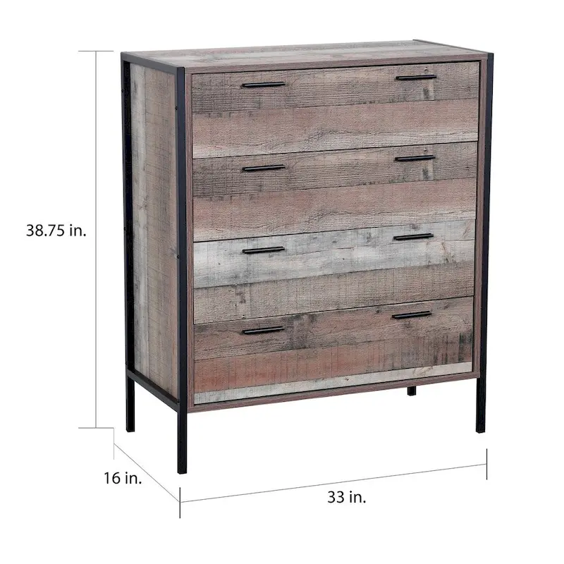 Carbon Loft Navid 4-drawer Chest with Metal Frame and Legs