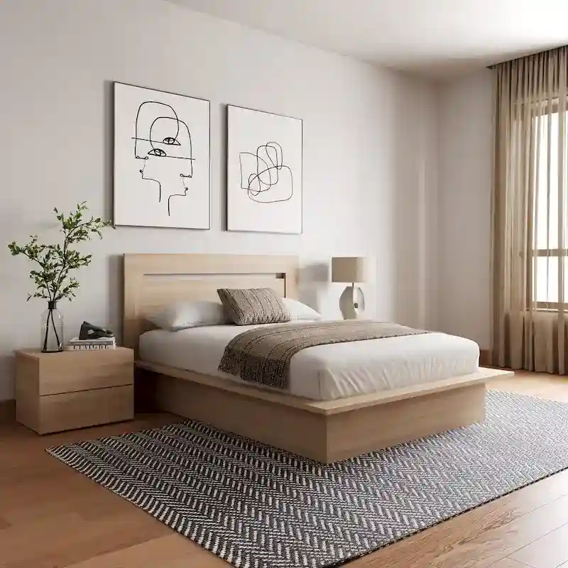 Malibu 4-Piece Bedroom Set with Bed, Headboard, and 2 Nightstands