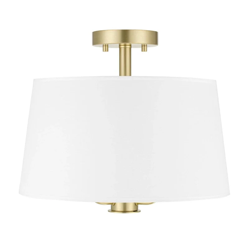 Prominence Home Billet Convertible Pendant/Semi-Flush with Fabric Shades