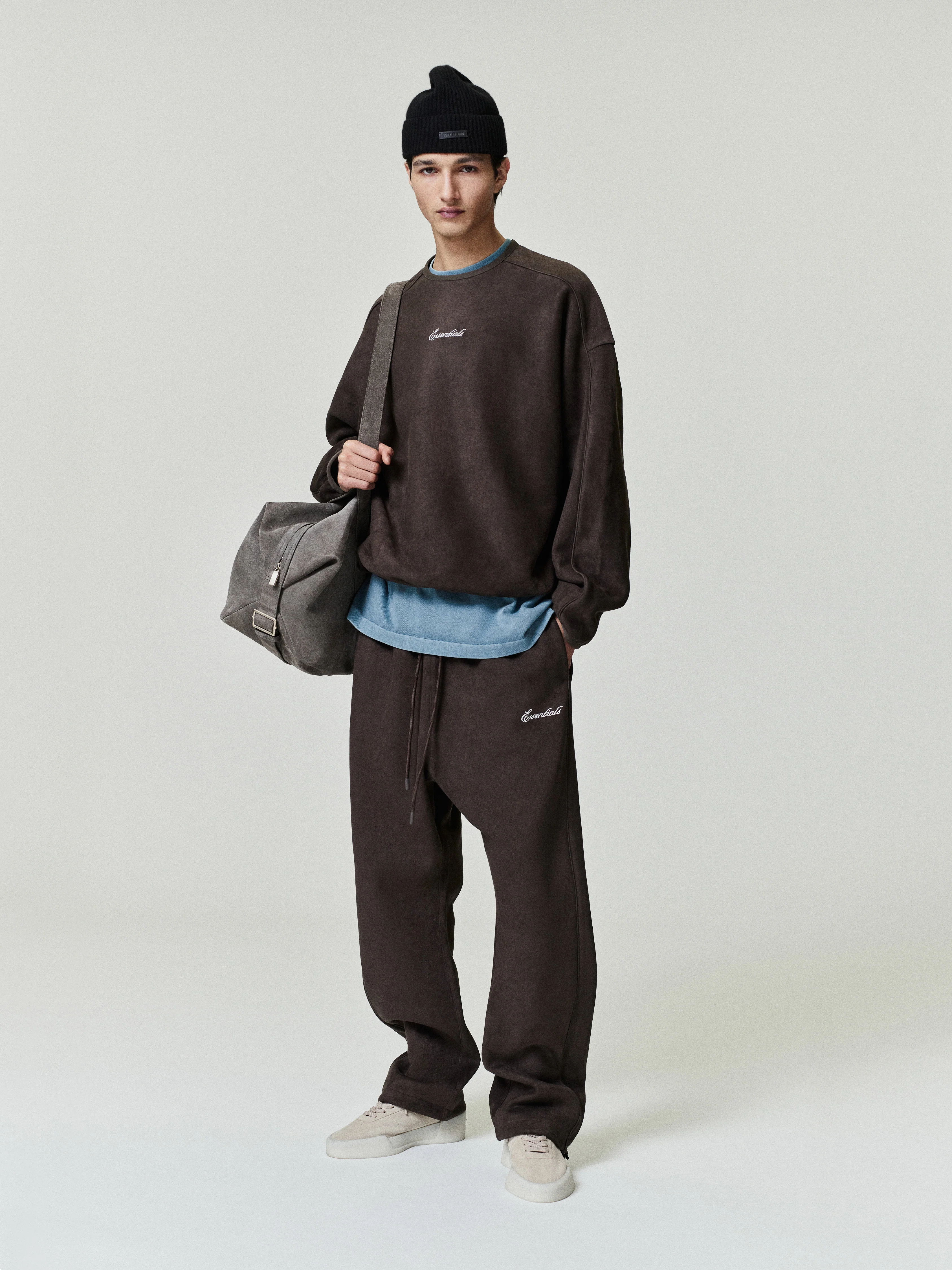Suede Fleece Signature Modern Crewneck Sweatshirt