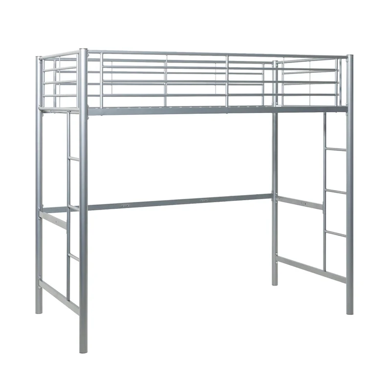 Middlebrook Abner Silver Metal Deluxe Twin Loft Bed