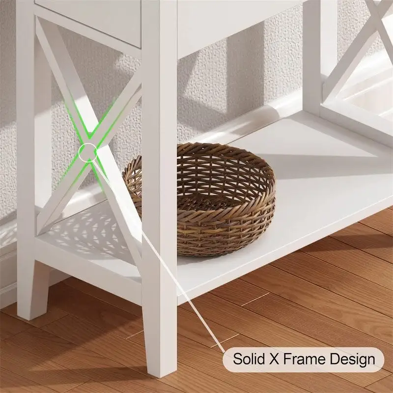 Material Flip Top Narrow End Table - 11D x 23.5W x 24H