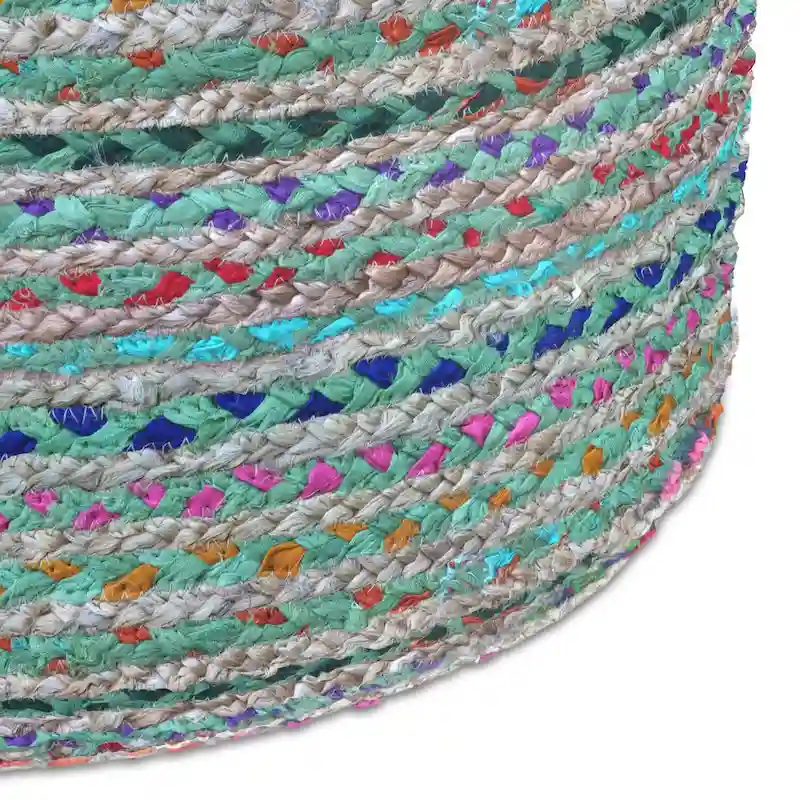 WYNDENHALL Mattise Boho Round Pouf in Braided Jute