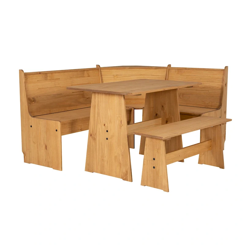 Wendell Solid Wood Corner Breakfast Nook Dining Set