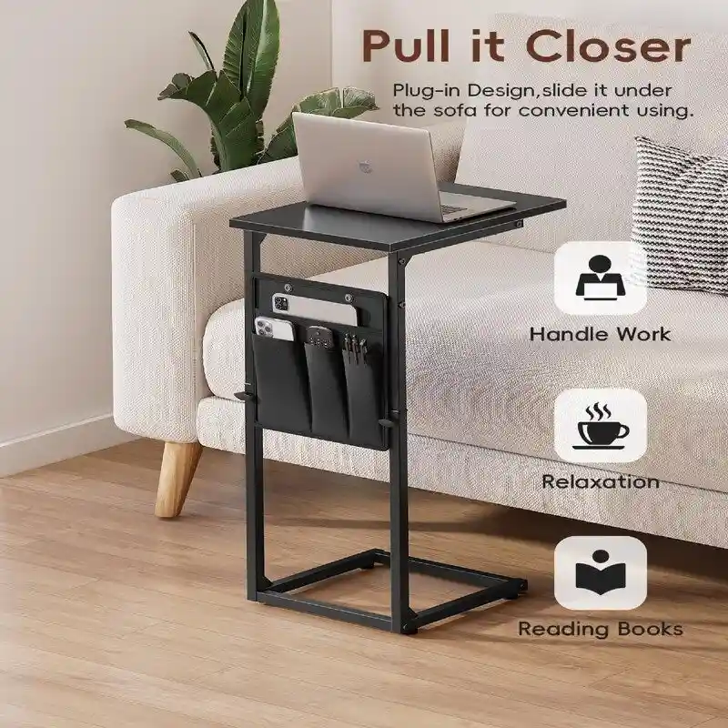 C Shaped End Table - 16D x 12W x 33H