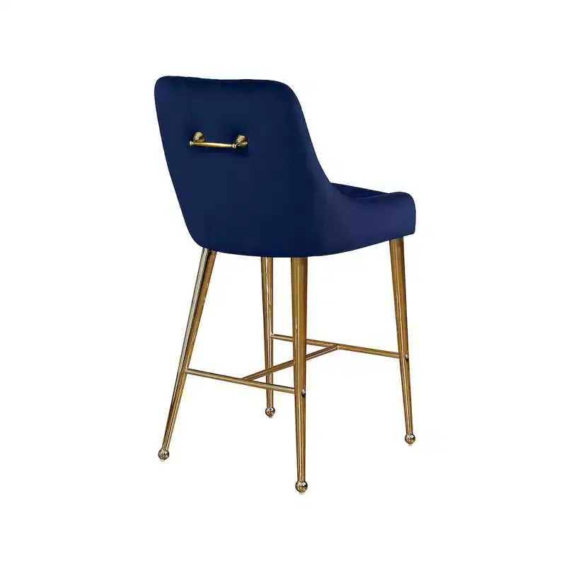 Meridian Furniture,Owen Navy Velvet Stool, Set of 2