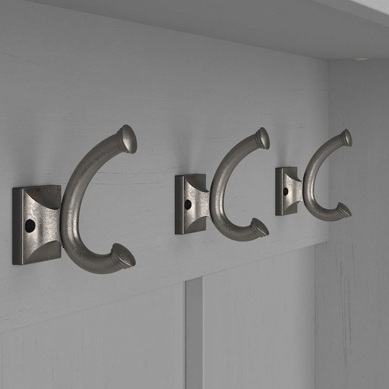 Woodland Hall Tree and Small Shoe Bench with Shelves by Bush Furniture