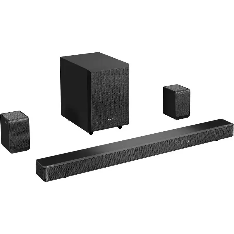 Refurbished: Hisense 5.1.2 Dolby ATMOS Soundbar with Wireless Rear Satellite Speakers & Wireless Subwoofer Black AX5125H - Manufacturer Refurbished