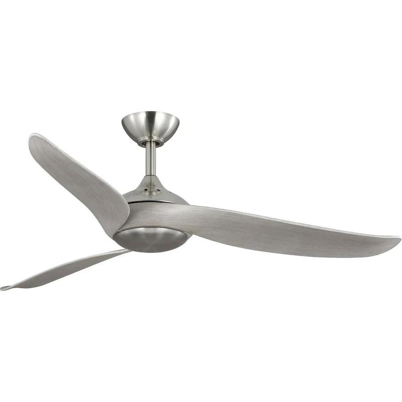 Conte Collection 52-in Three-Blade Brushed Nickel Contemporary Ceiling Fan with Silver Blades - 52 in x 52 in x 14.0625 in