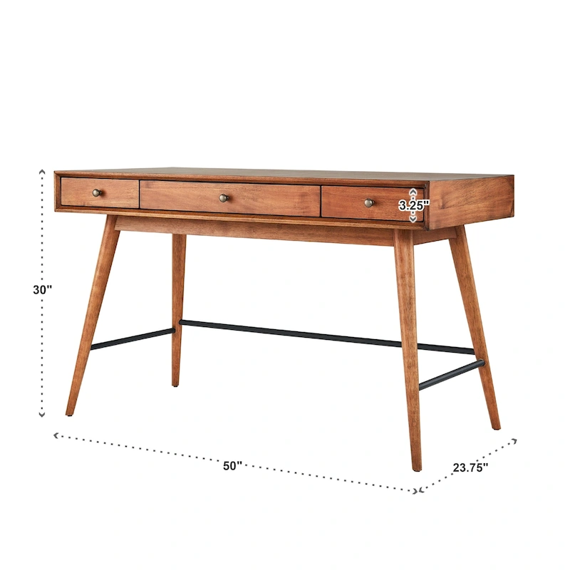 Aksel Wood 3-drawer Writing Desk by iNSPIRE Q Modern
