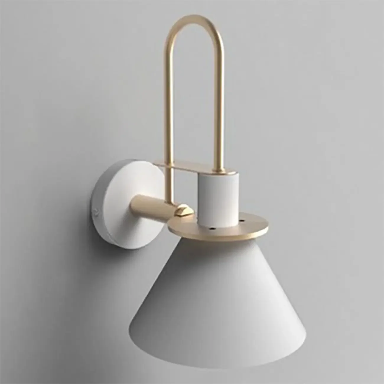 Modern 1-Light Cone Bath Vanity Light with Iron Shade