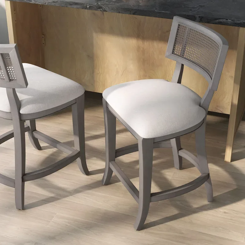 Counter Height Chair with Woven Cane Back - Rubberwood - Beige Seat