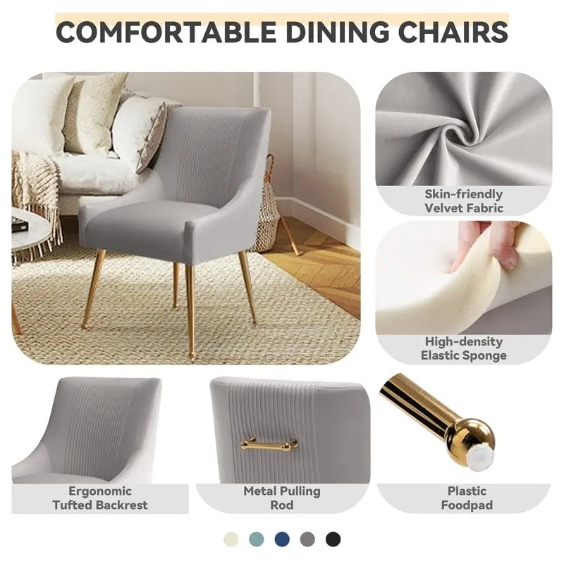 Upholstered Accent Chair Set of 2 with Rear Handle