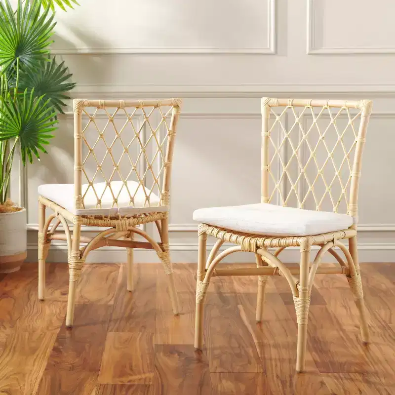 Austri Dining Chair - Set of 2 - DCH6503 - White/Natural - Safavieh